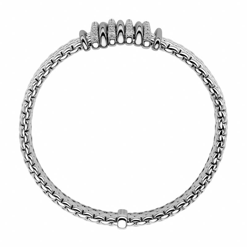 Fope Panorama 18ct White Gold 0.30ct Diamond Rondelle Bracelet - Xs