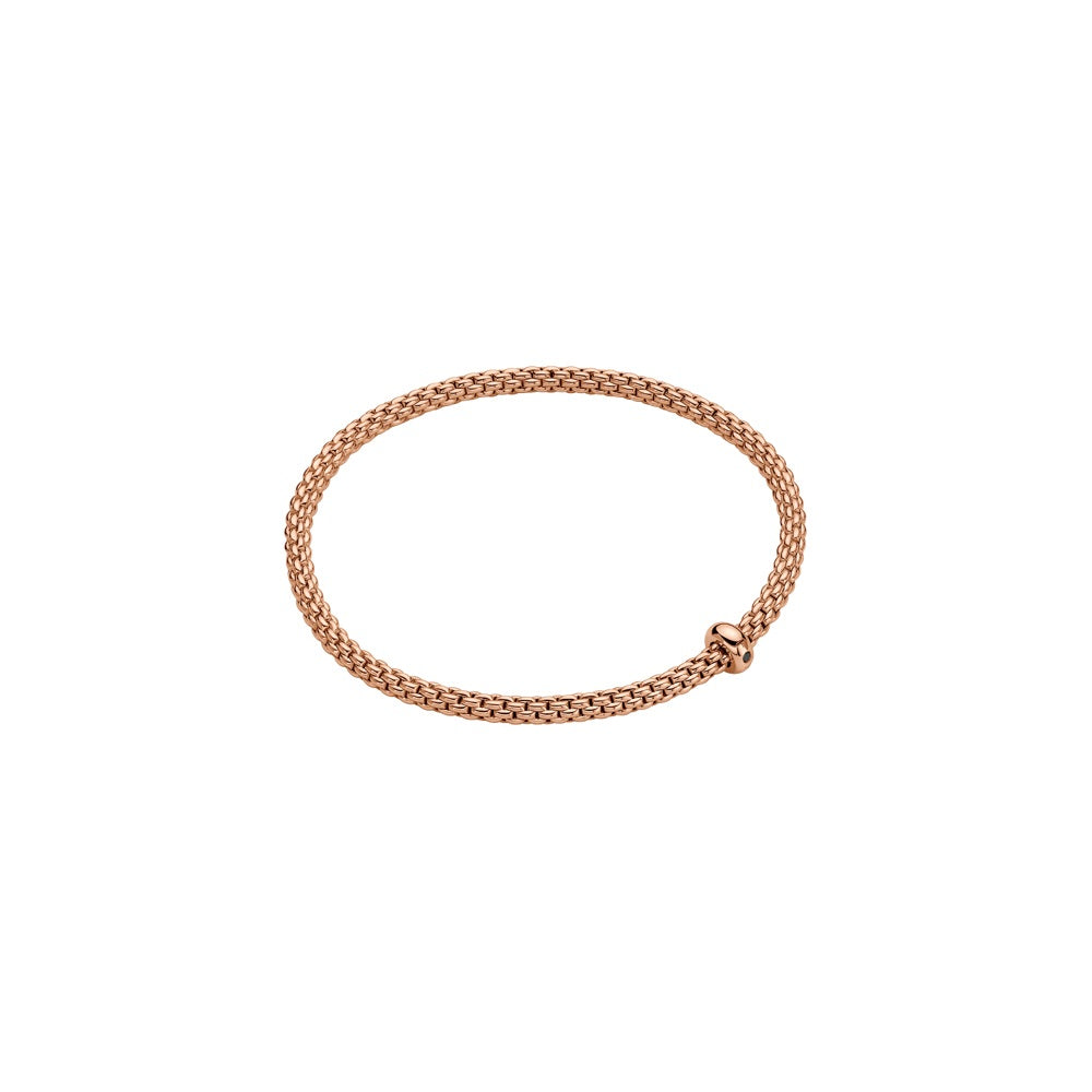 Fope Prima 18ct Rose Gold 0.01ct Black Diamond Flexible Bracelet - S