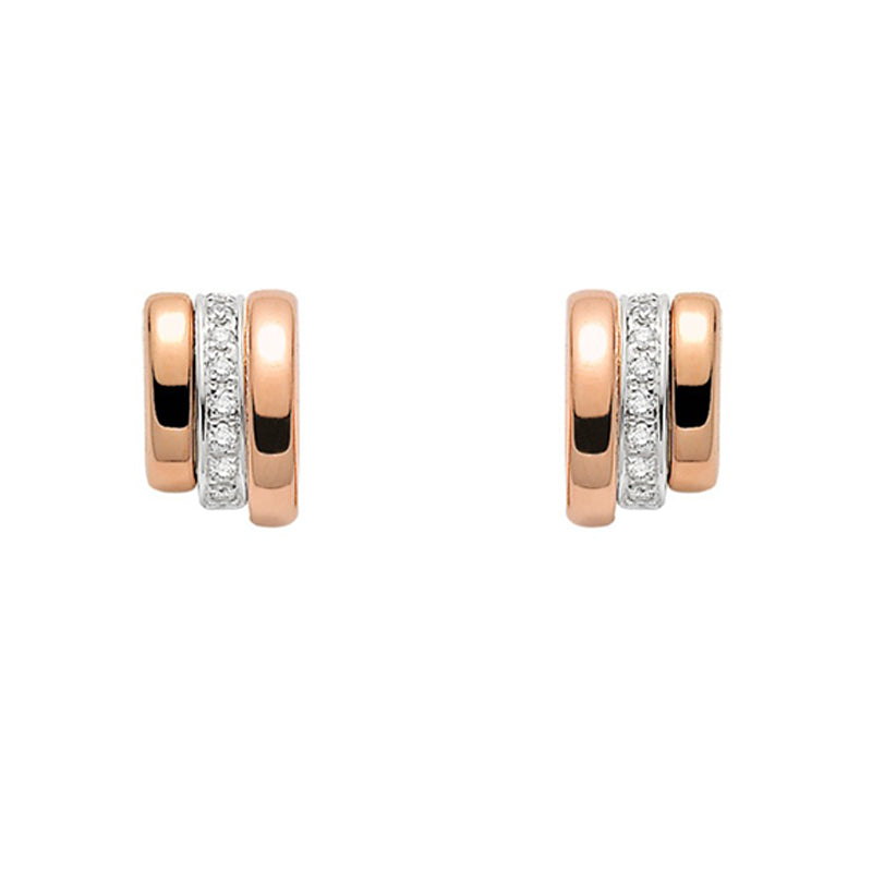Fope Prima 18ct Rose Gold 0.13ct Diamond Earrings - Rose Gold