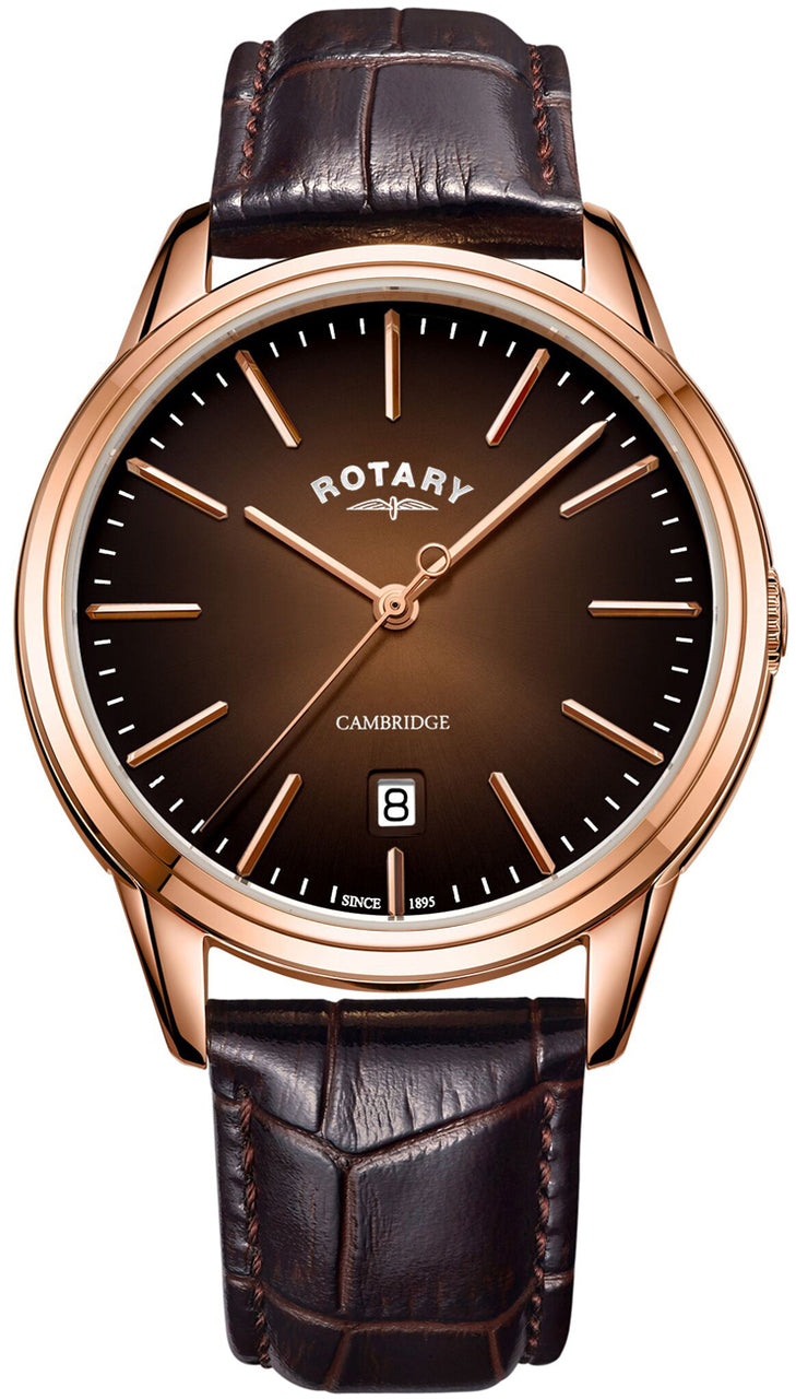 Rotary Watch Cambridge Rose Gold Pvd Mens