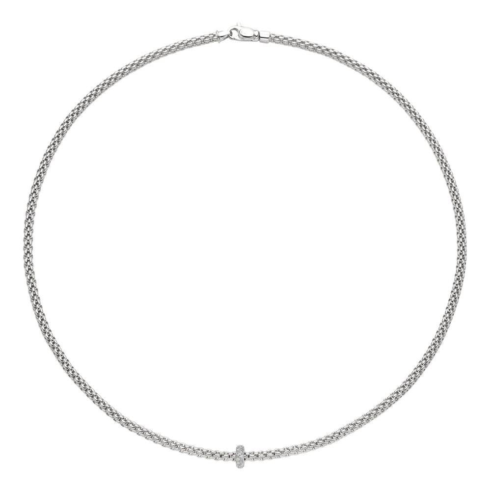 Fope Prima 18ct White Gold 0.18ct Diamond Necklace