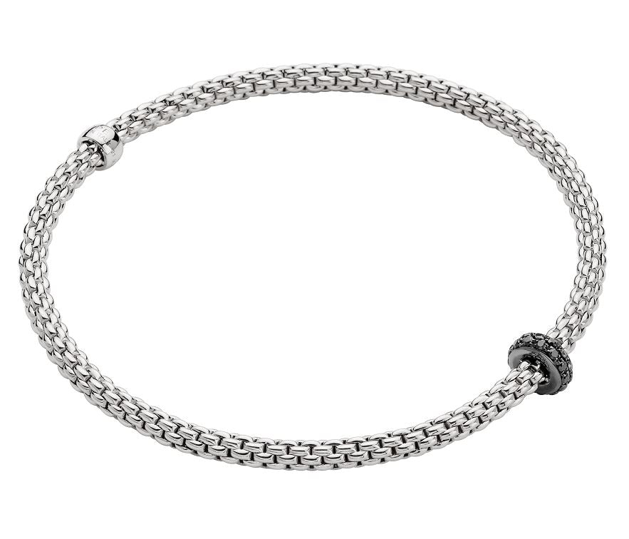 Fope Prima 18ct White Gold 0.20ct Black Diamond Bracelet - Xs