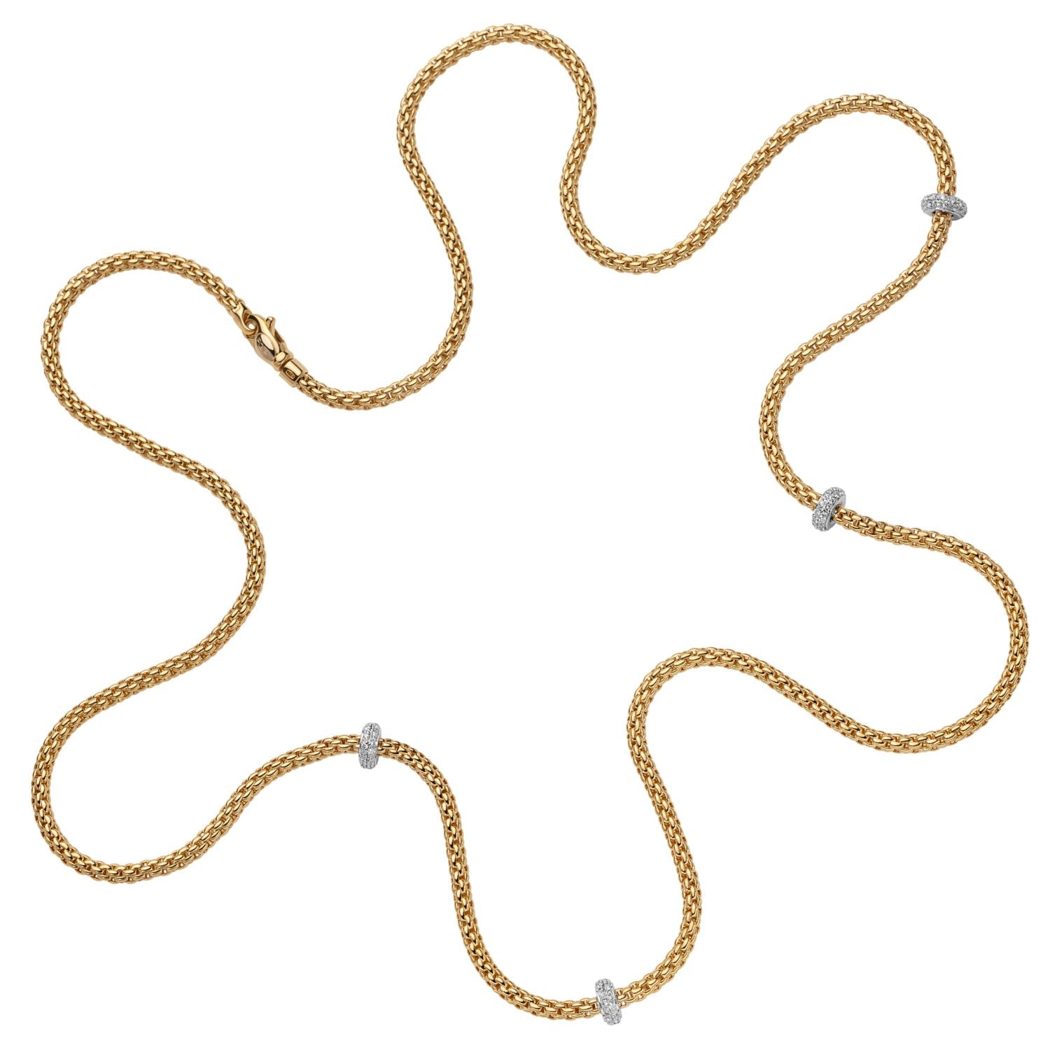 Fope Prima 18ct Yellow Gold 0.72ct Diamond Long Necklace