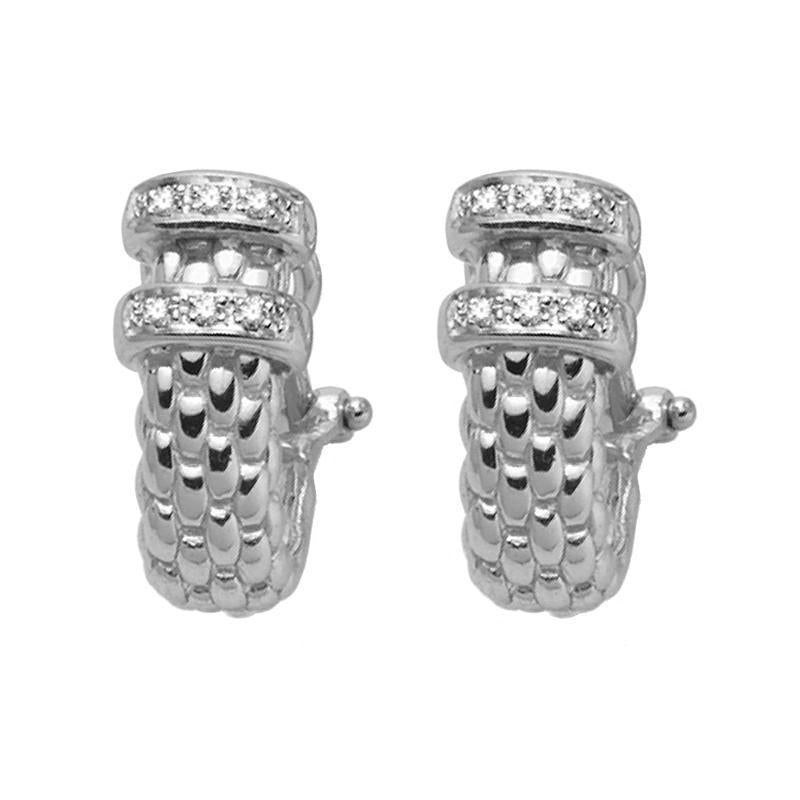 Fope Solo 18ct White Gold 0.11ct Diamond Stud Earrings - Gold