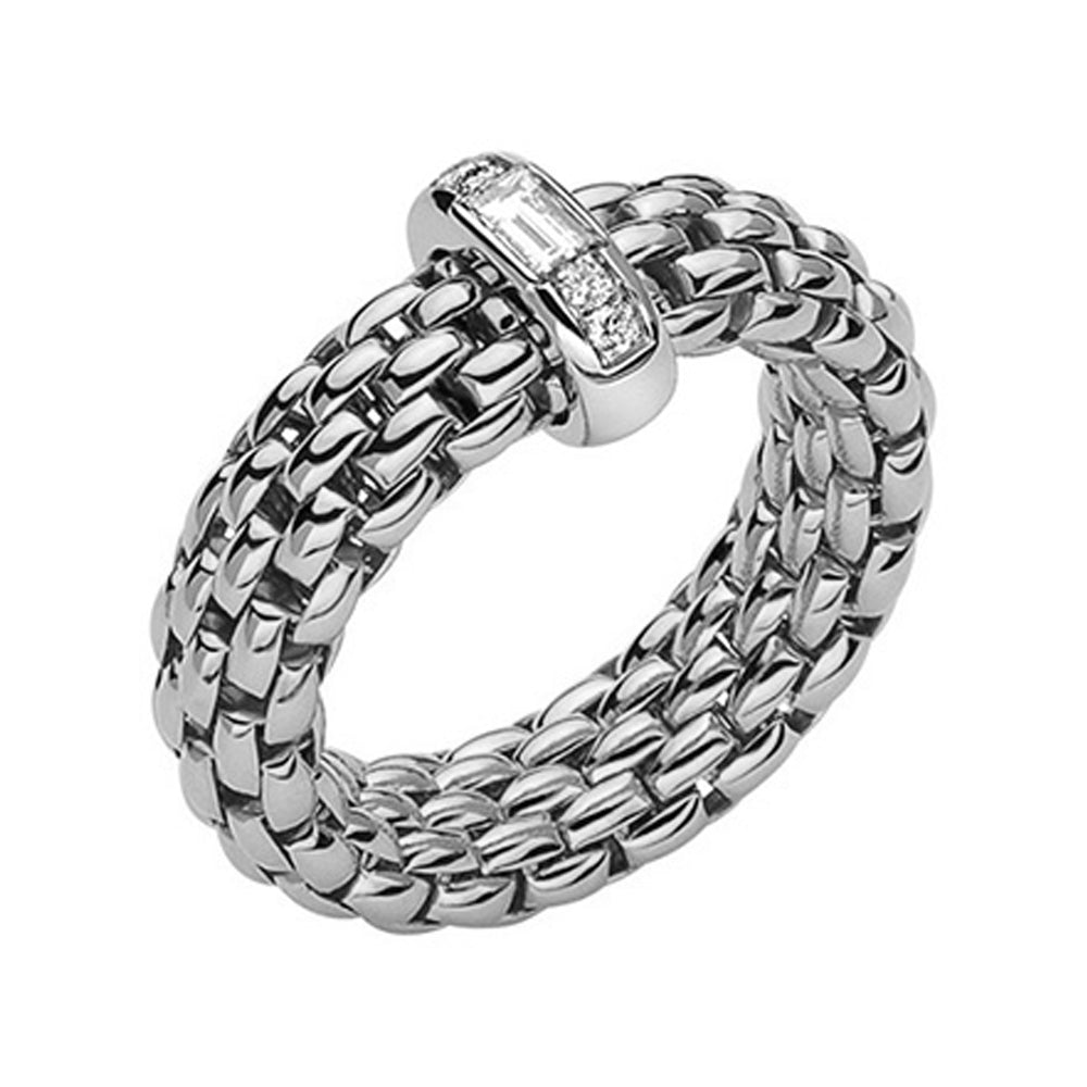 Fope Vendome 18ct White Gold 0.24ct Diamond Ring - M