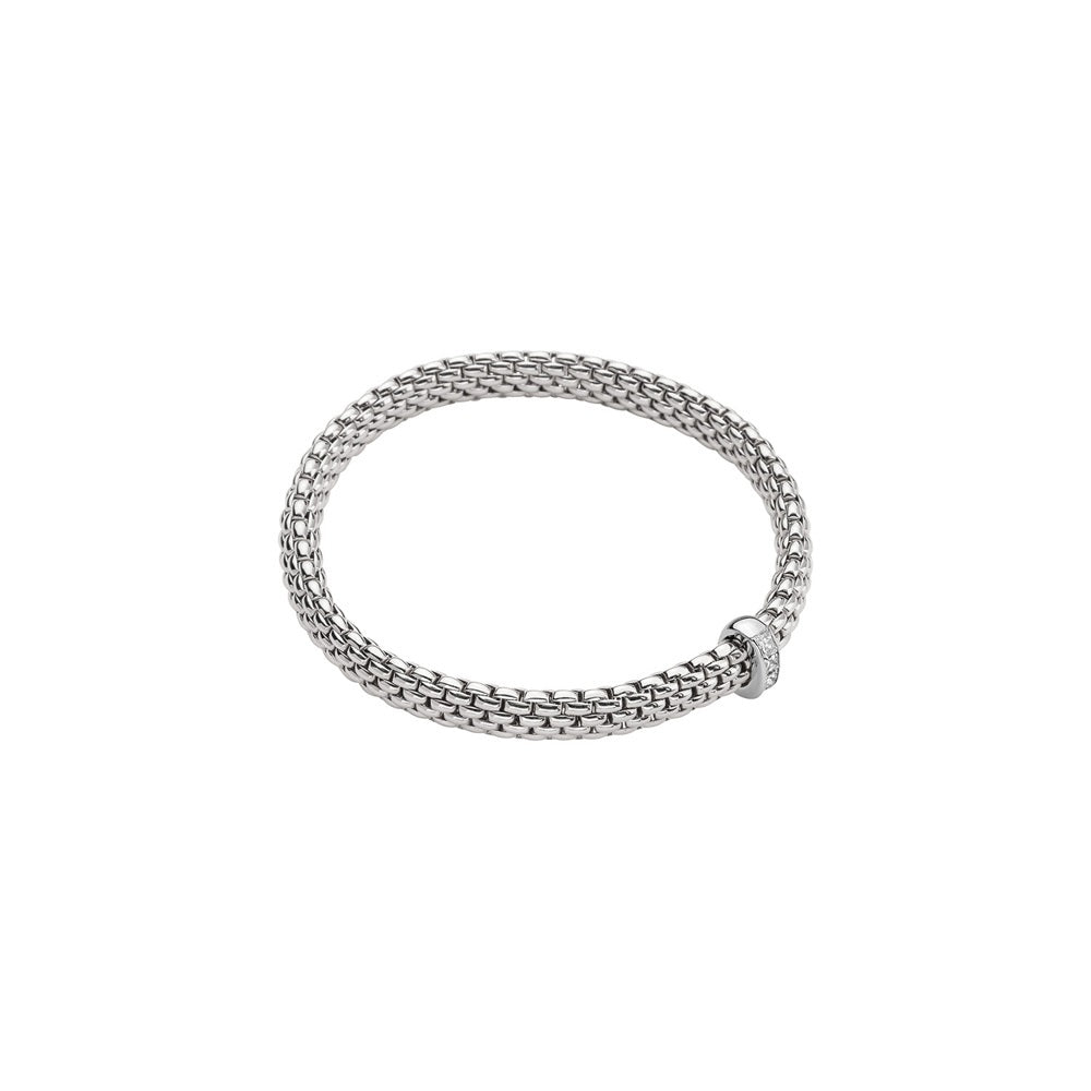Fope Vendome 18ct White Gold 0.35ct Diamond Flexible Bracelet - M