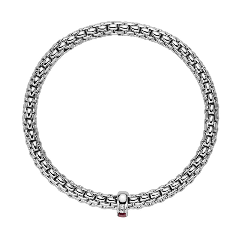 Fope Vendome 18ct White Gold Ruby Diamond Bracelet - Xl