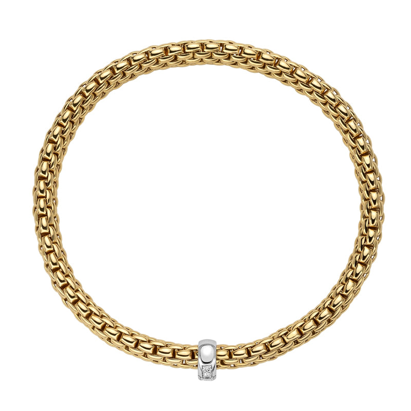 Fope Vendome 18ct Yellow Gold 0.24ct Diamond Bracelet - S