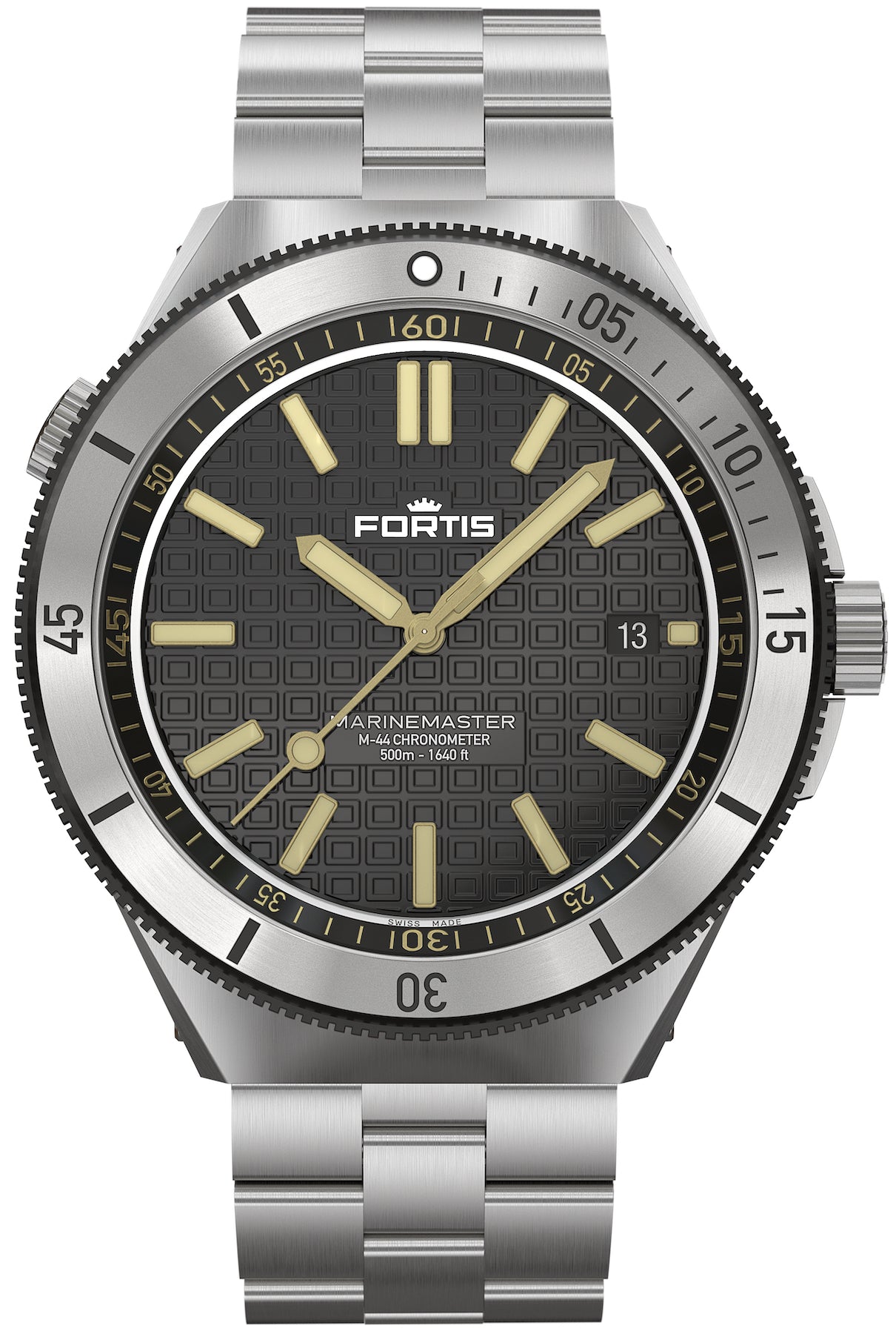 Fortis Marinemaster M 44 Black Resin Bracelet