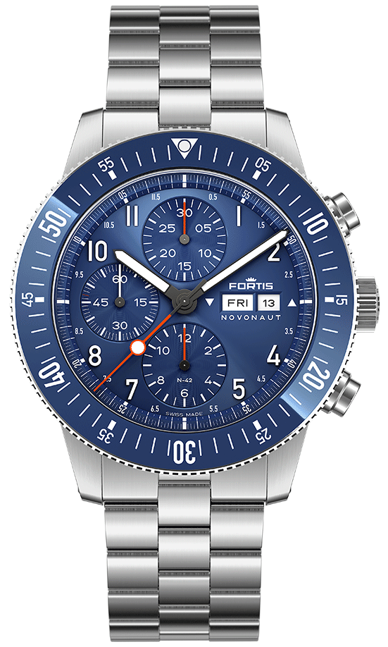 Fortis Novonaut N-42 Cobalt Blue Edition Bracelet