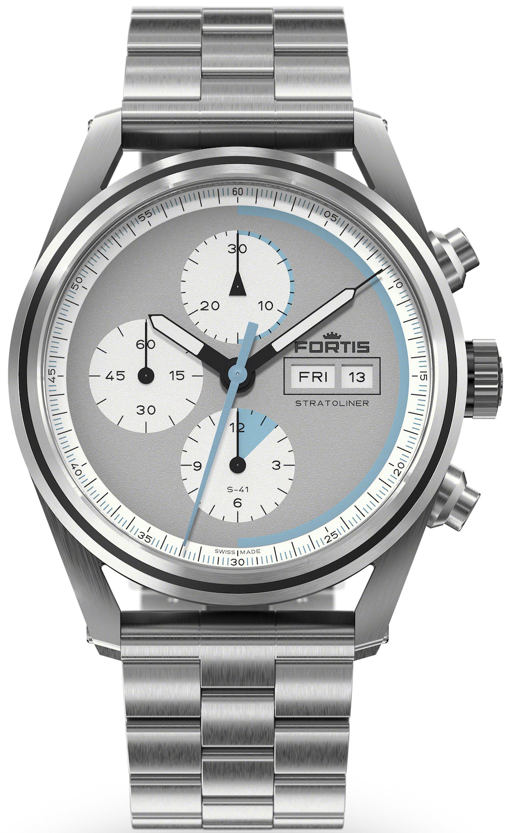 Fortis Stratoliner Cool Grey Bracelet