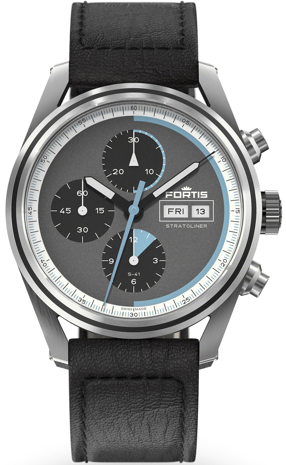 Fortis Stratoliner Cosmic Grey Aviator Strap