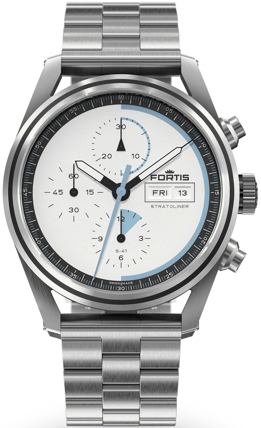 Fortis Stratoliner White Dust Bracelet