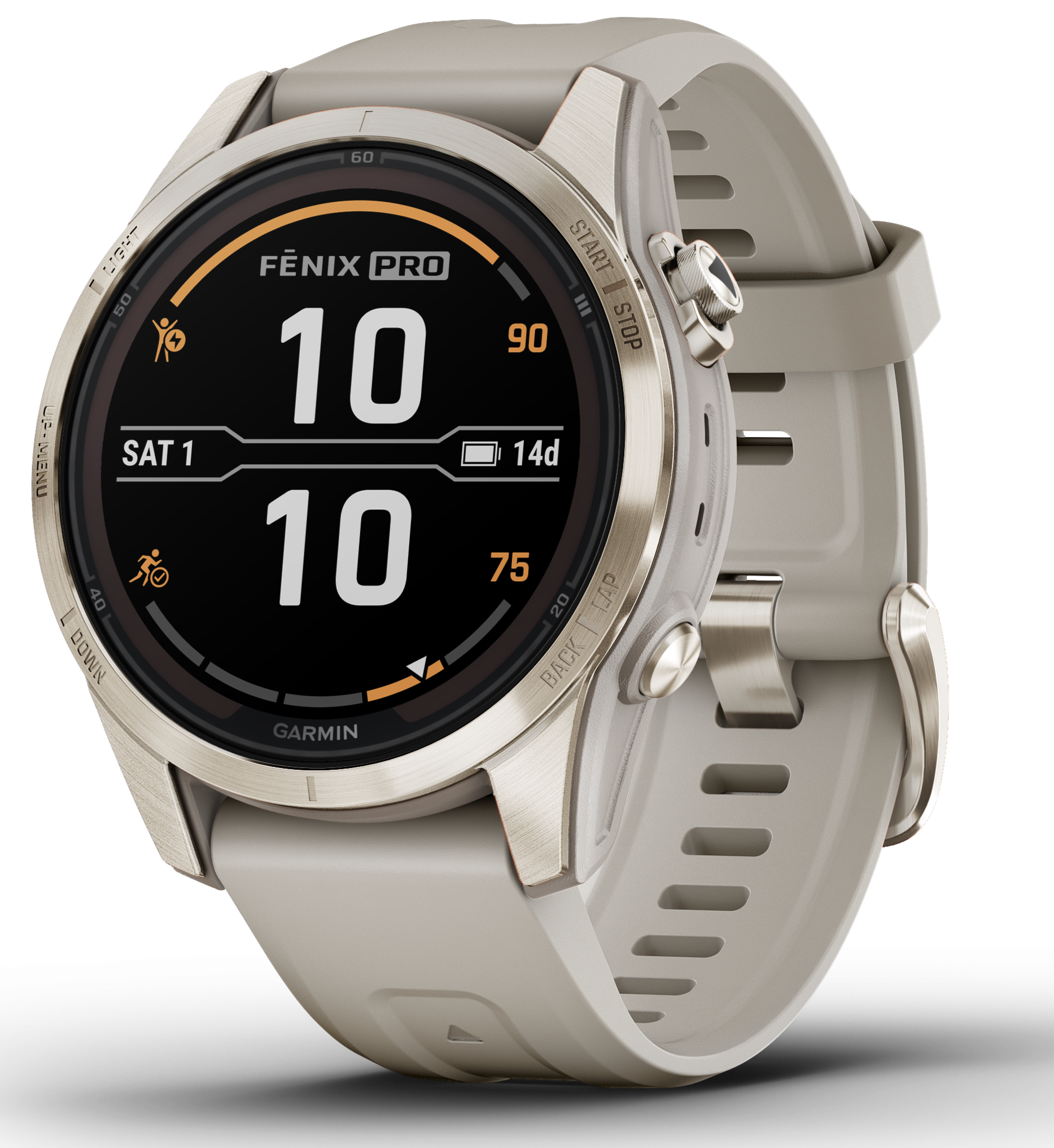 Garmin Fenix 7s Pro Sapphire Solar Soft Gold