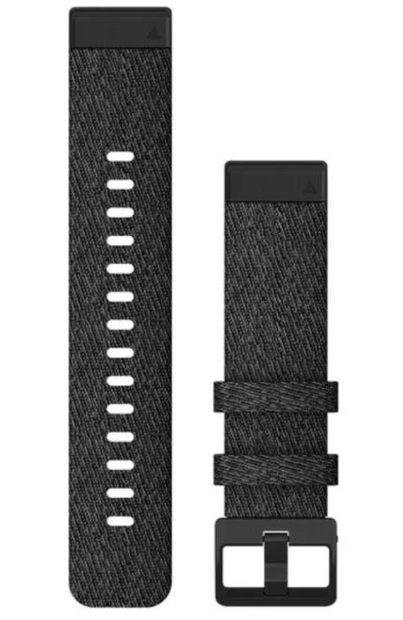 Garmin Strap Quickfit 20 Heathered Black Nylon Black Hardware