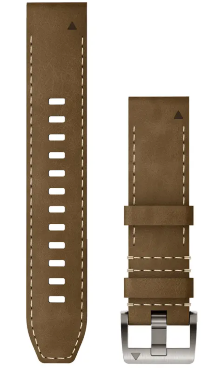 Garmin Strap Quickfit 22 Leather Fkm Hybrid Tundra Black