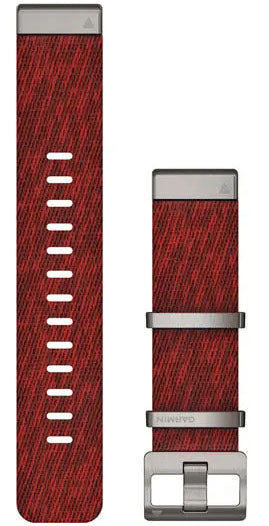 Garmin Strap Quickfit 22 Red Jacquard Weave