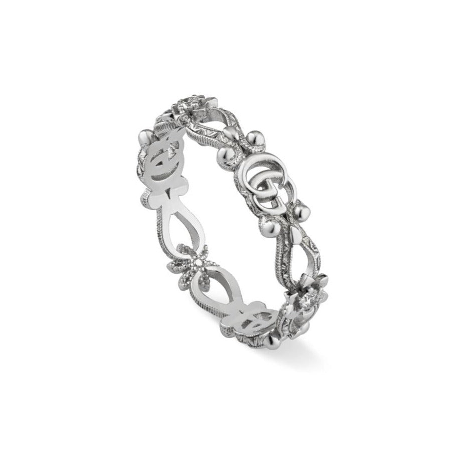 Gucci Flora 18ct White Gold Diamond Ring D - K.5