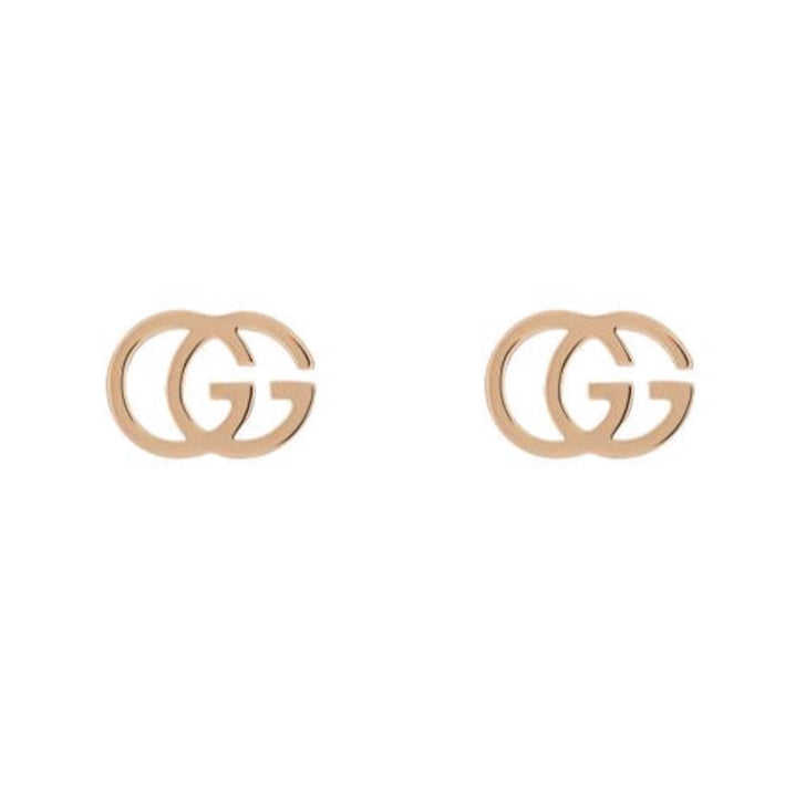 Gucci Gg Running 18ct Rose Gold Stud Earrings - Gold