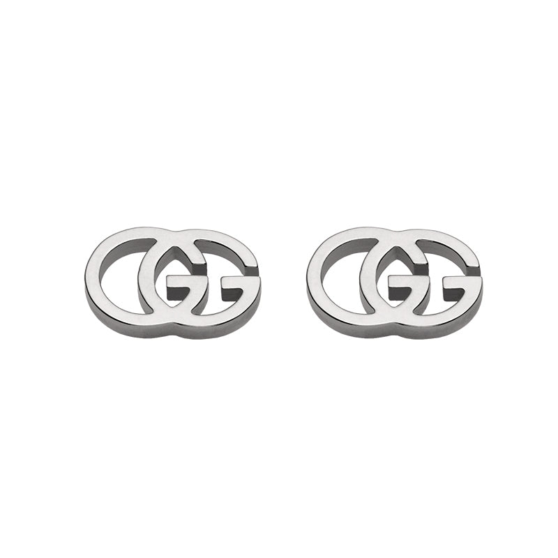 Gucci Gg Running 18ct White Gold Stud Earrings