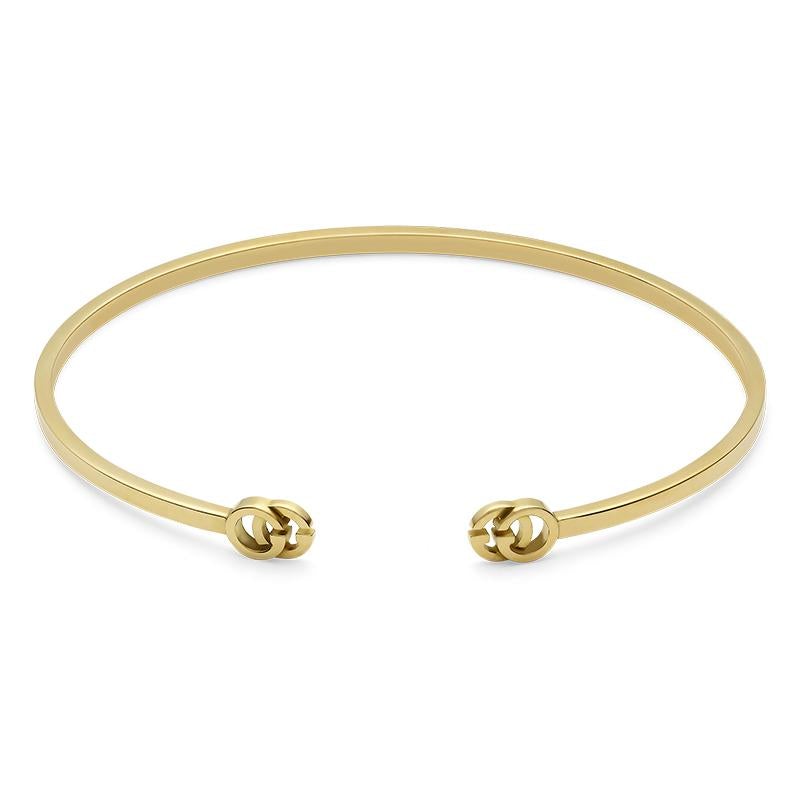 Gucci Gg Running 18ct Yellow Gold Cuff Bracelet - 18cm