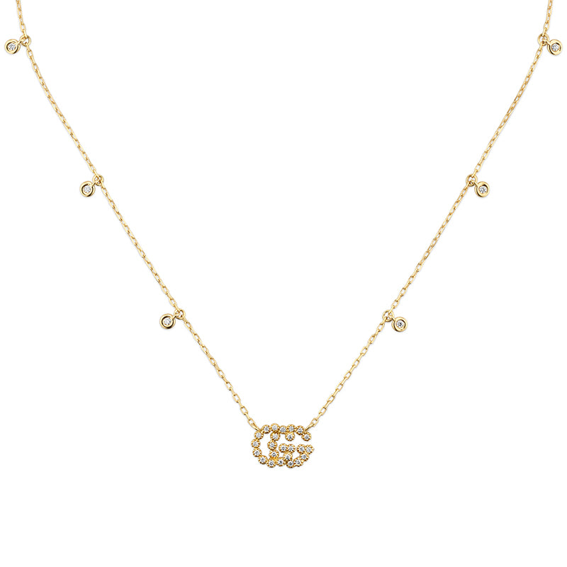 Gucci Gg Running 18ct Yellow Gold Diamond Necklace D