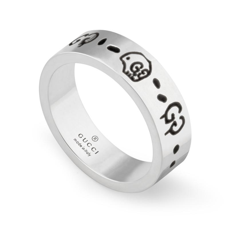 Gucci Ghost Sterling Silver Ring - L