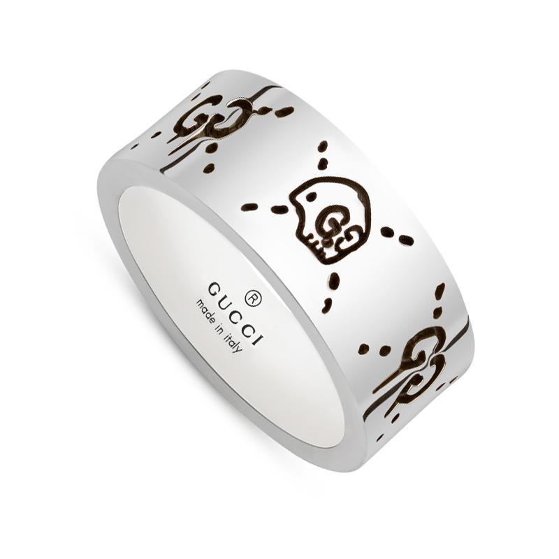 Gucci Ghost Sterling Silver Ring D - G