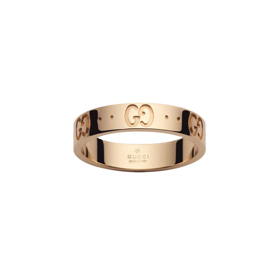 Gucci Icon 18ct Rose Gold Thin Band Ring - K.5