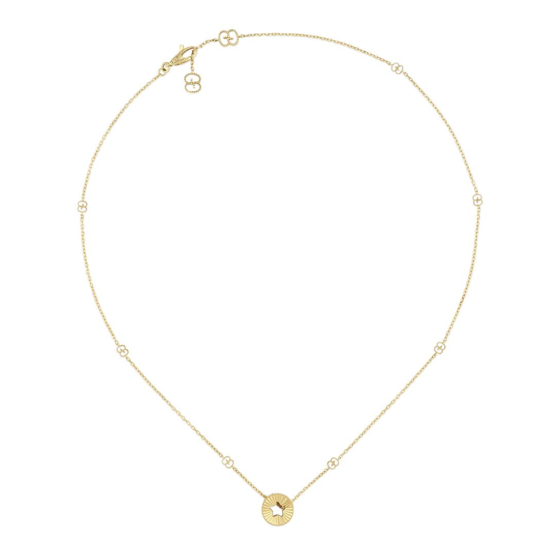 Gucci Icon 18ct Yellow Gold Open Heart Chain Necklace - Yellow Gold