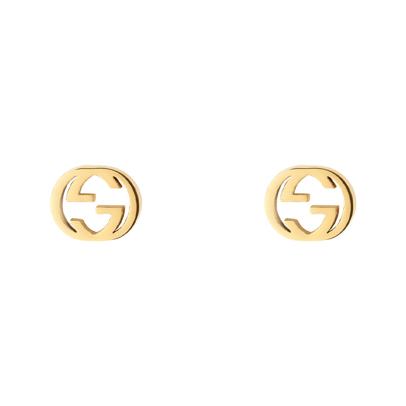 Gucci Interlocking 18ct Yellow Gold 5mm Stud Earrings