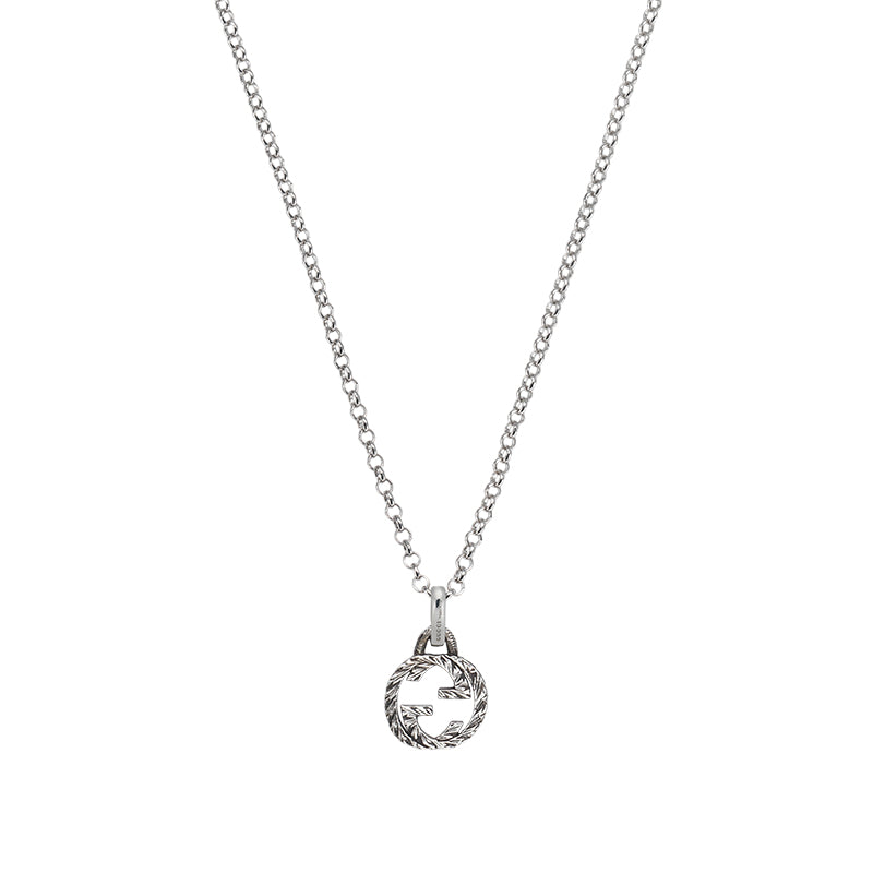 Gucci Interlocking Aged Sterling Silver Pendant