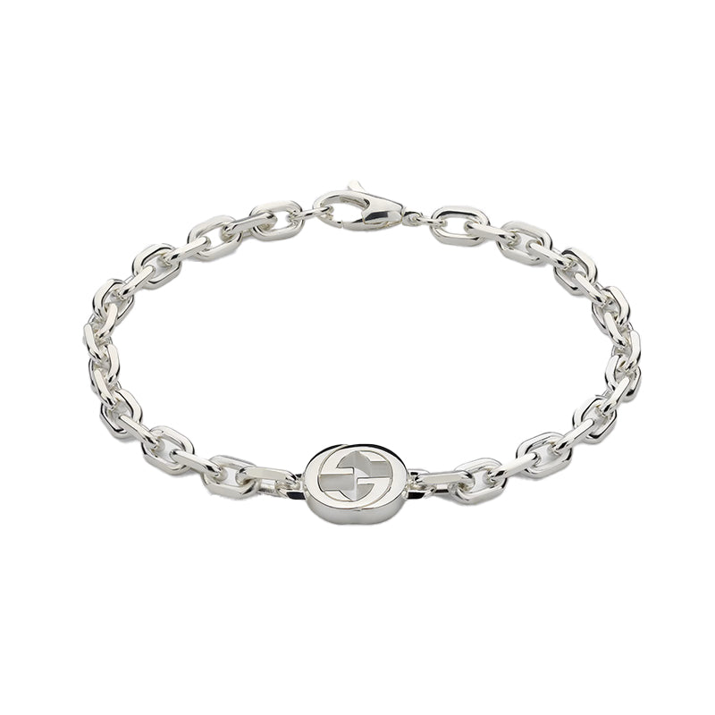 Gucci Interlocking Sterling Silver Bracelet - 20cm