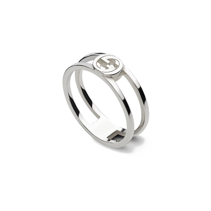 Gucci Interlocking Sterling Silver Ring - P