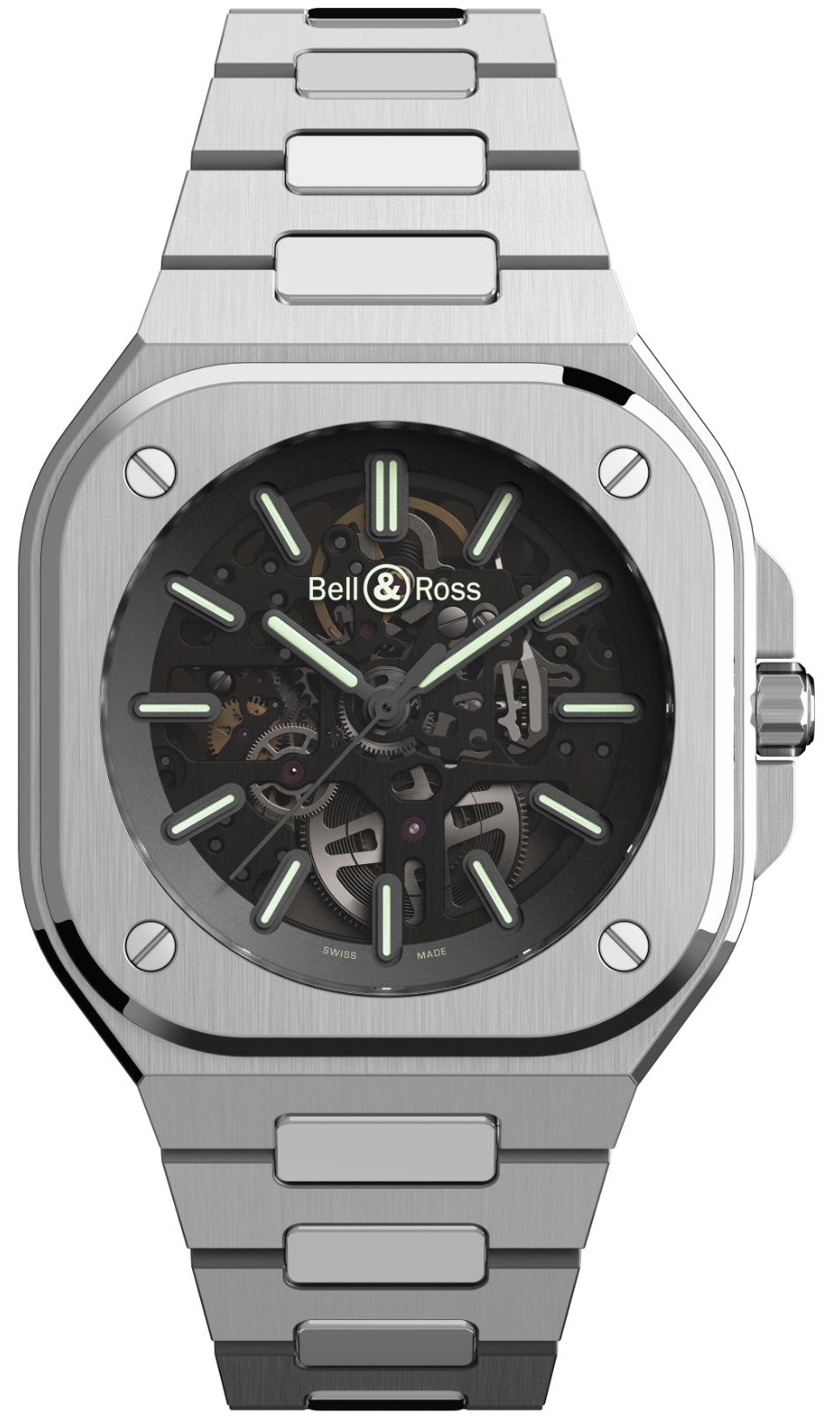 BellandRoss Watch Br 05 Skeleton Nightlum Bracelet Limited Edition