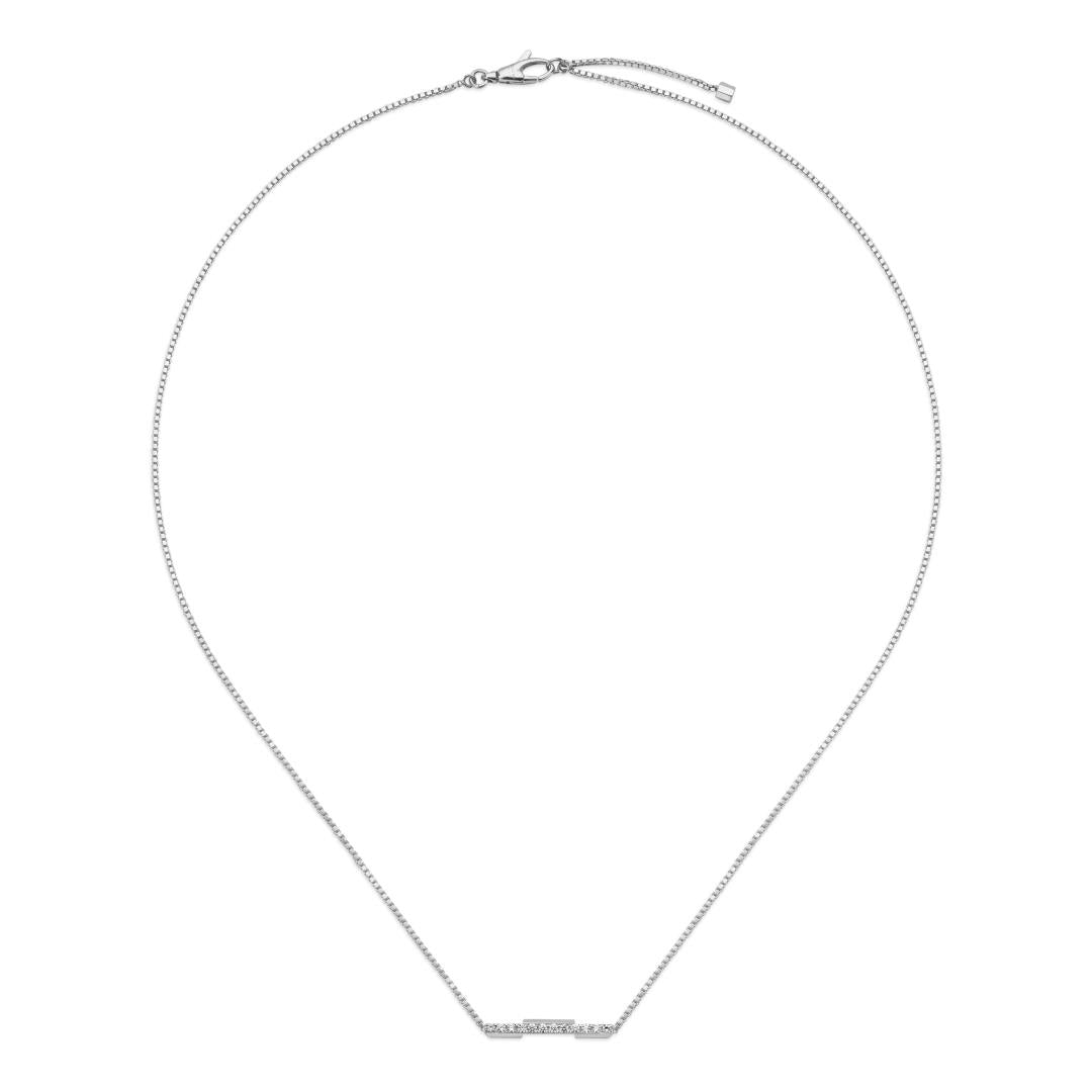 Gucci Link To Love 18ct White Gold Diamond Chain Necklace - Gold