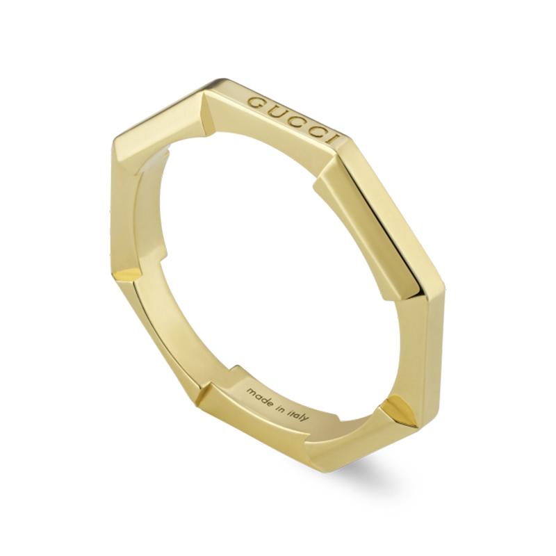 Gucci Link To Love 18ct Yellow Gold 3mm Ring - H