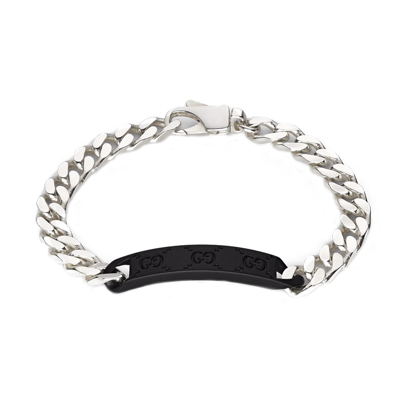 Gucci Tag Sterling Silver Chain Bracelet - 19cm