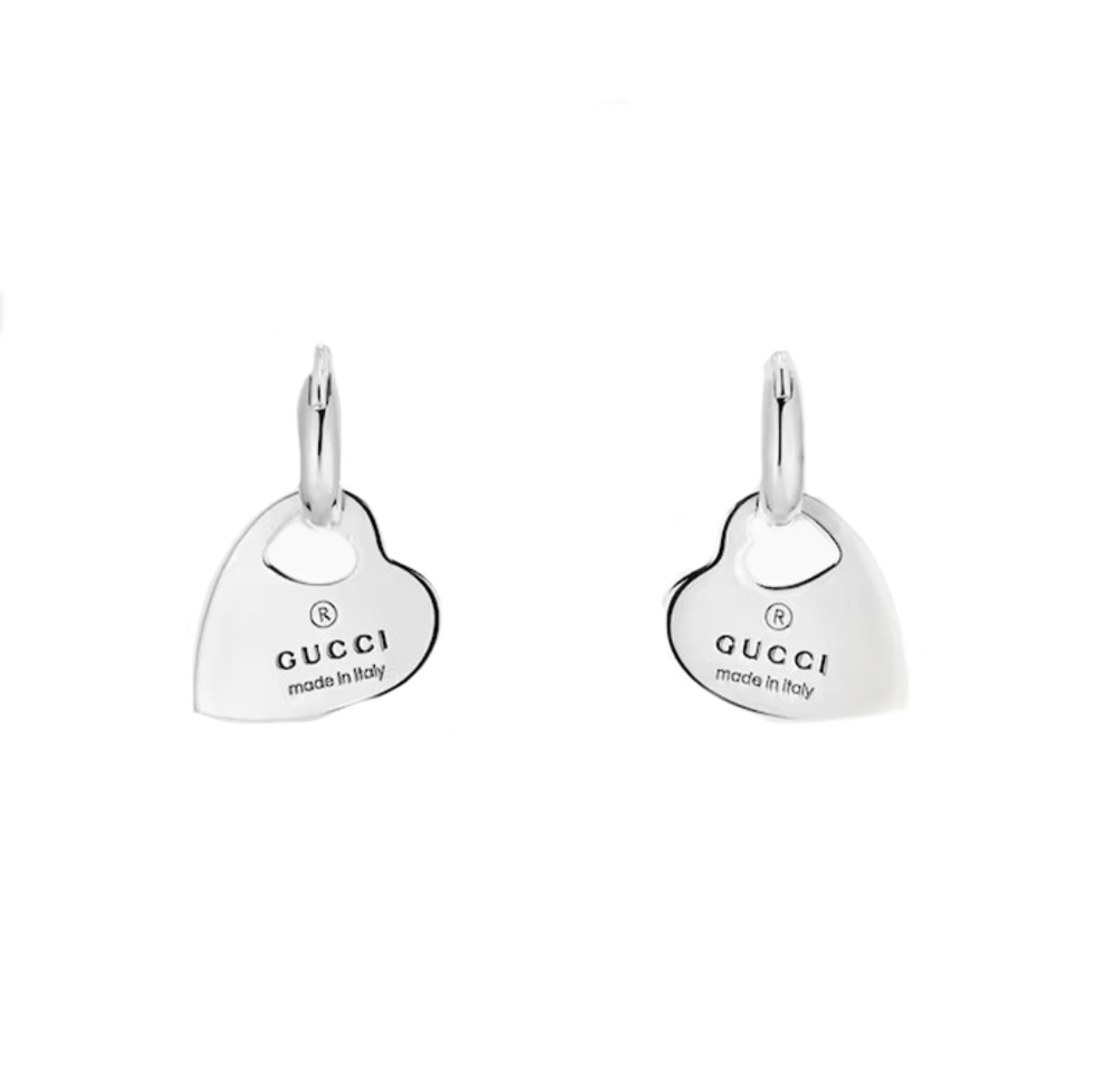 Gucci Trademark Sterling Silver Hoop Earrings