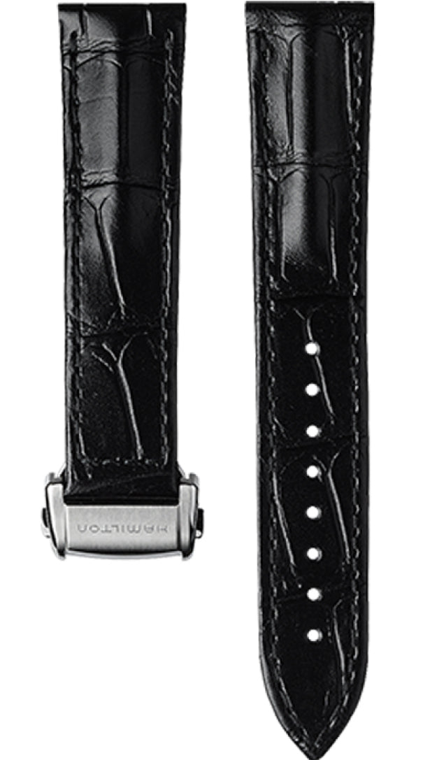 Hamilton Strap Jazmaster Aligator Leather Black