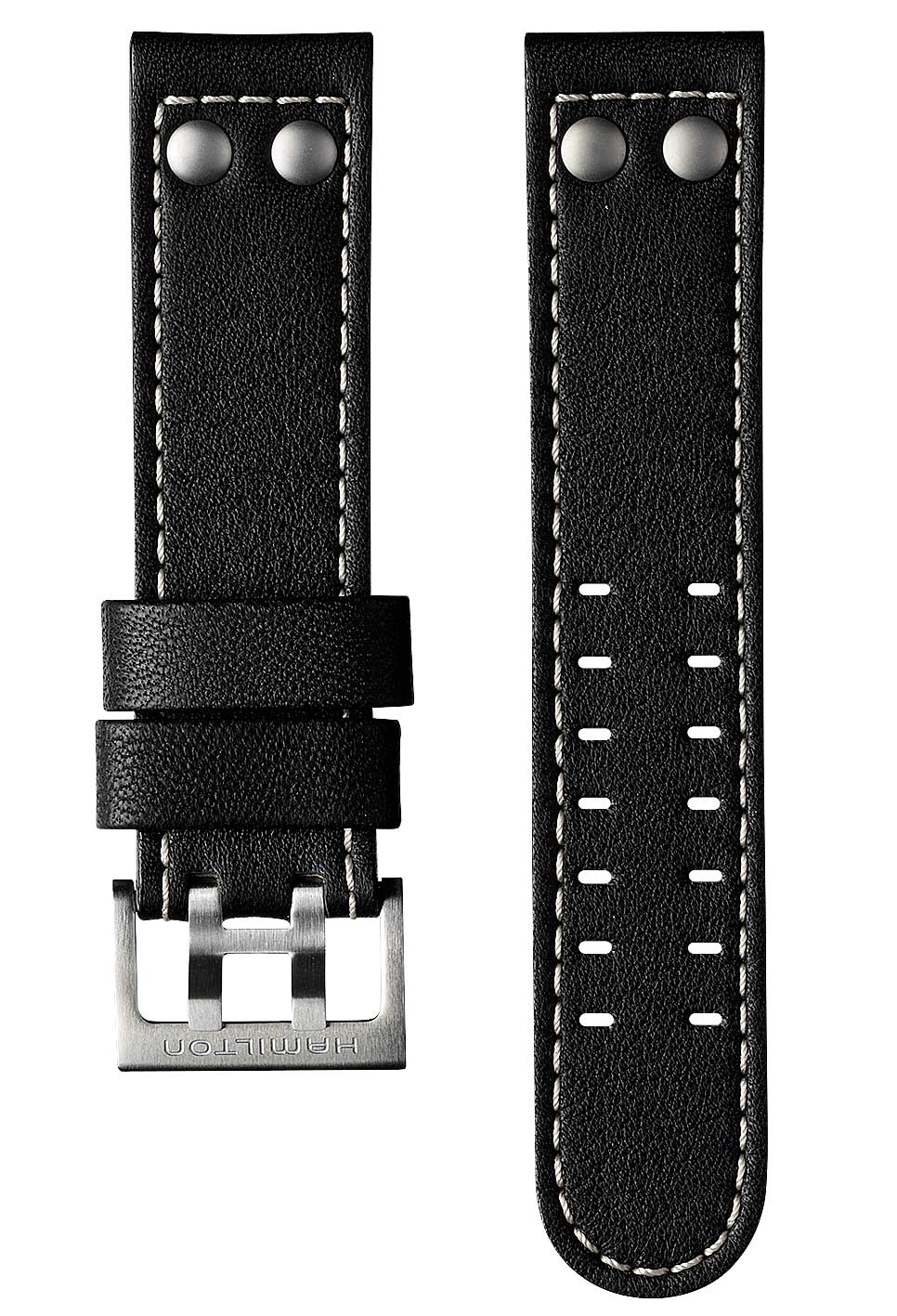 Hamilton Strap Khaki Aviation Leather Black