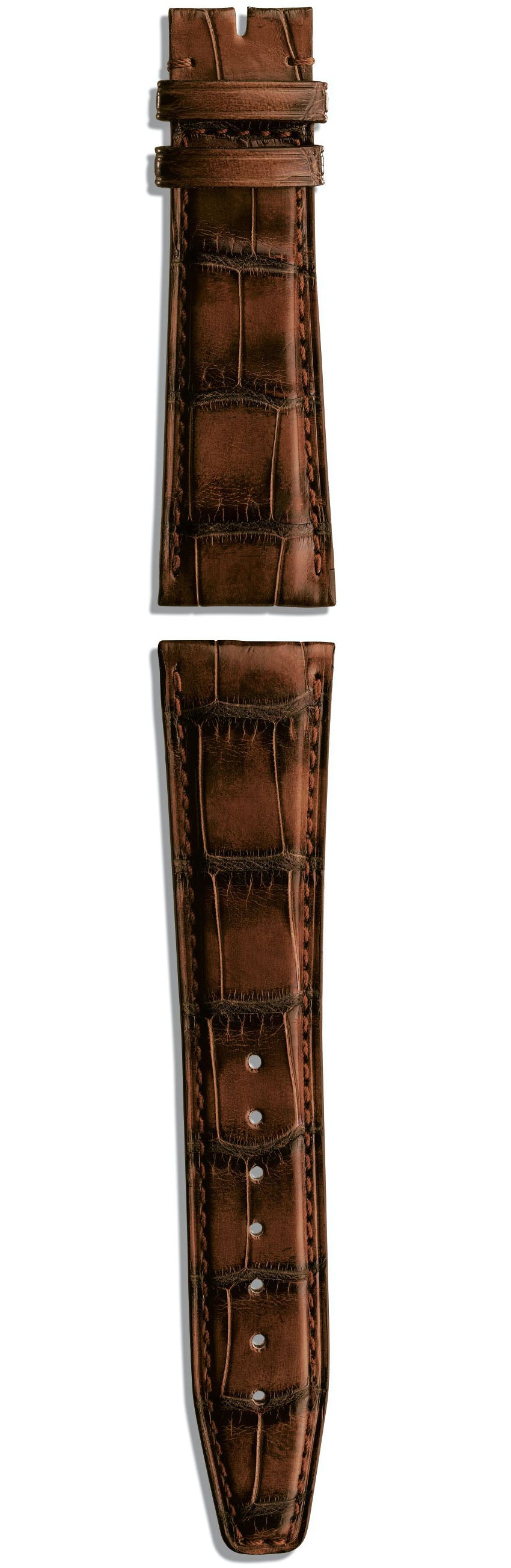 Iwc Strap Alligator Marron Brown For Folding Clasp Xs