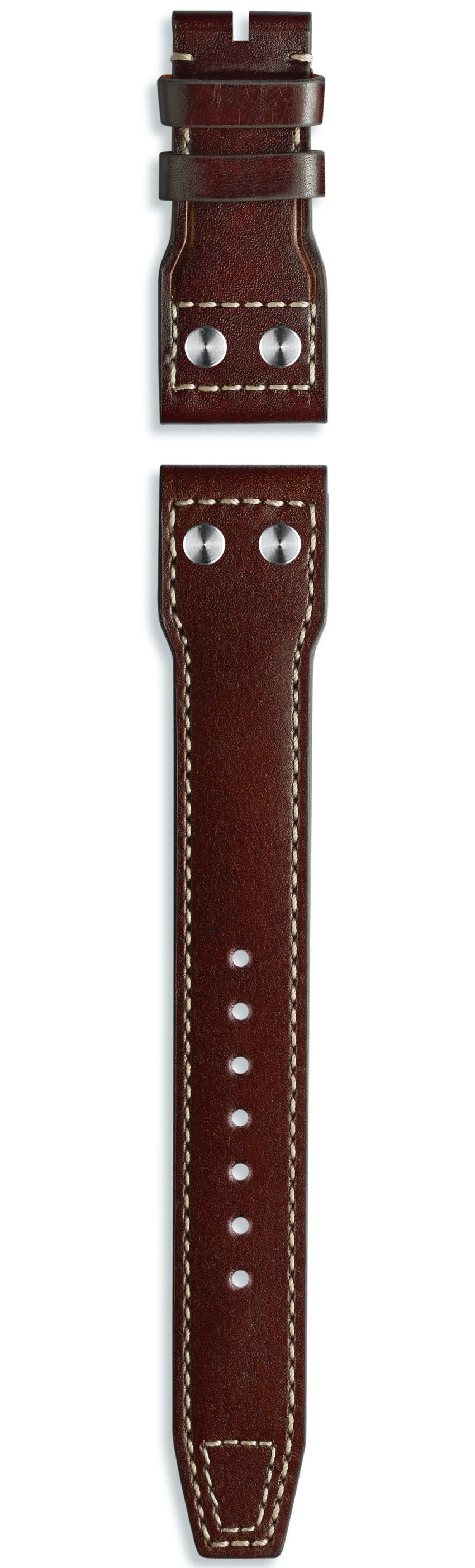 Iwc Strap Calfskin Marron Brown For Folding Clasp Xs