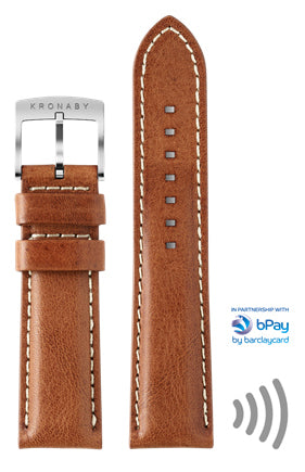 Kronaby Strap Bpay Contactless Payment 22mm Brown Leather D