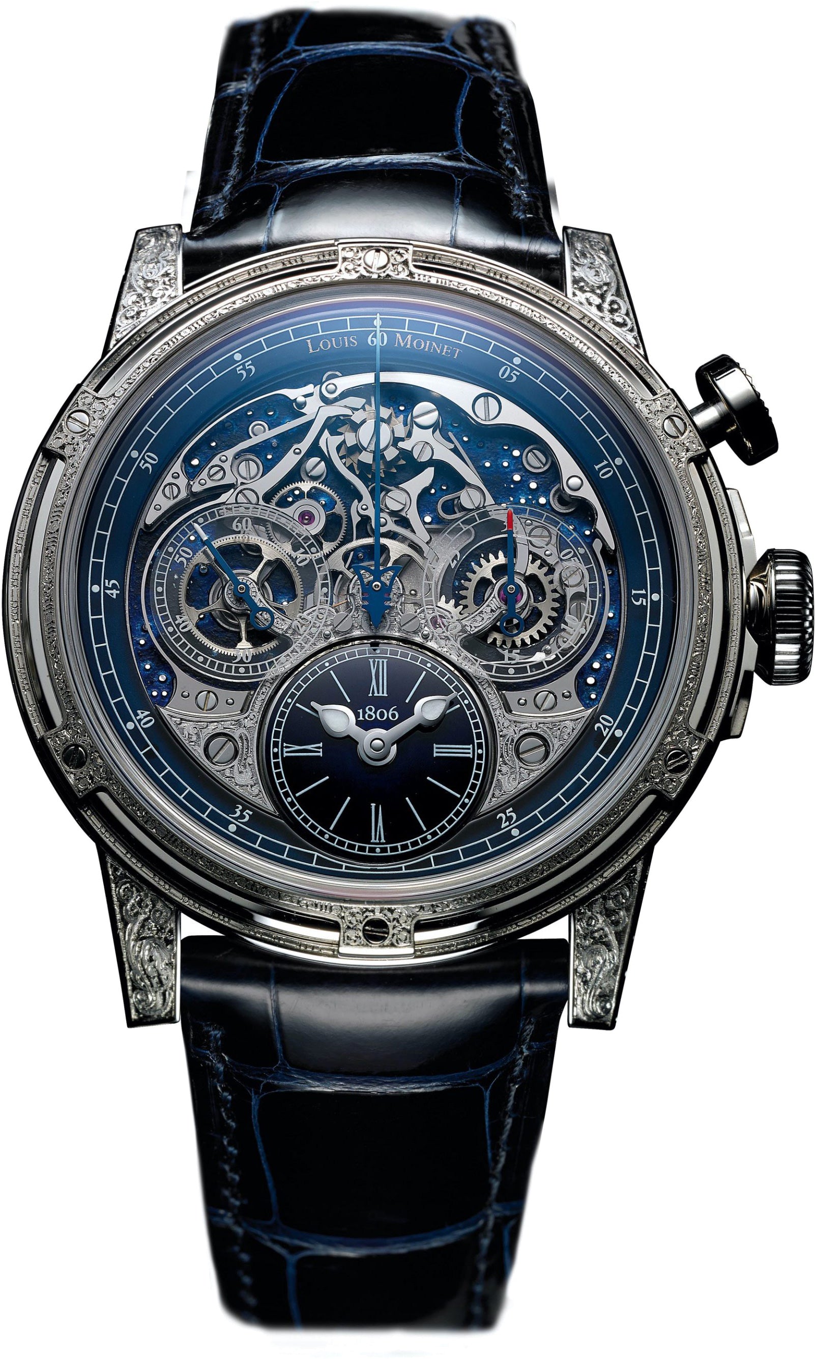 Louis Moinet Memoris Red Eclipse White Gold Hand Engraved Limited Edition