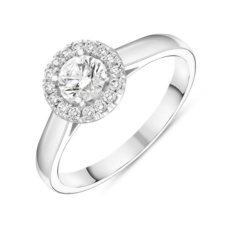 Platinum Brilliant Cut 0.54ct Diamond Round Ring