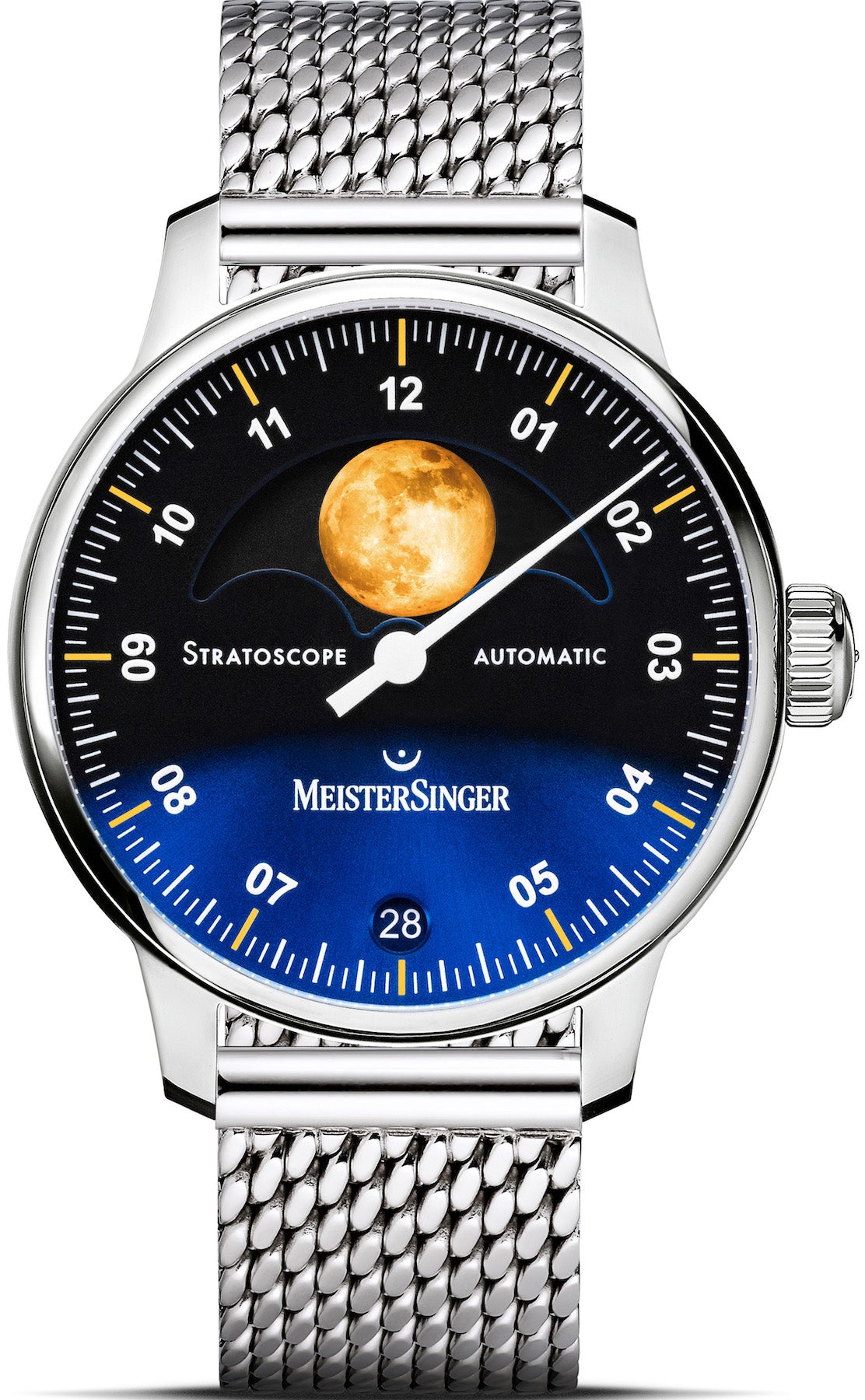 Meistersinger Stratoscope Golden Moon Milanaise Bracelet