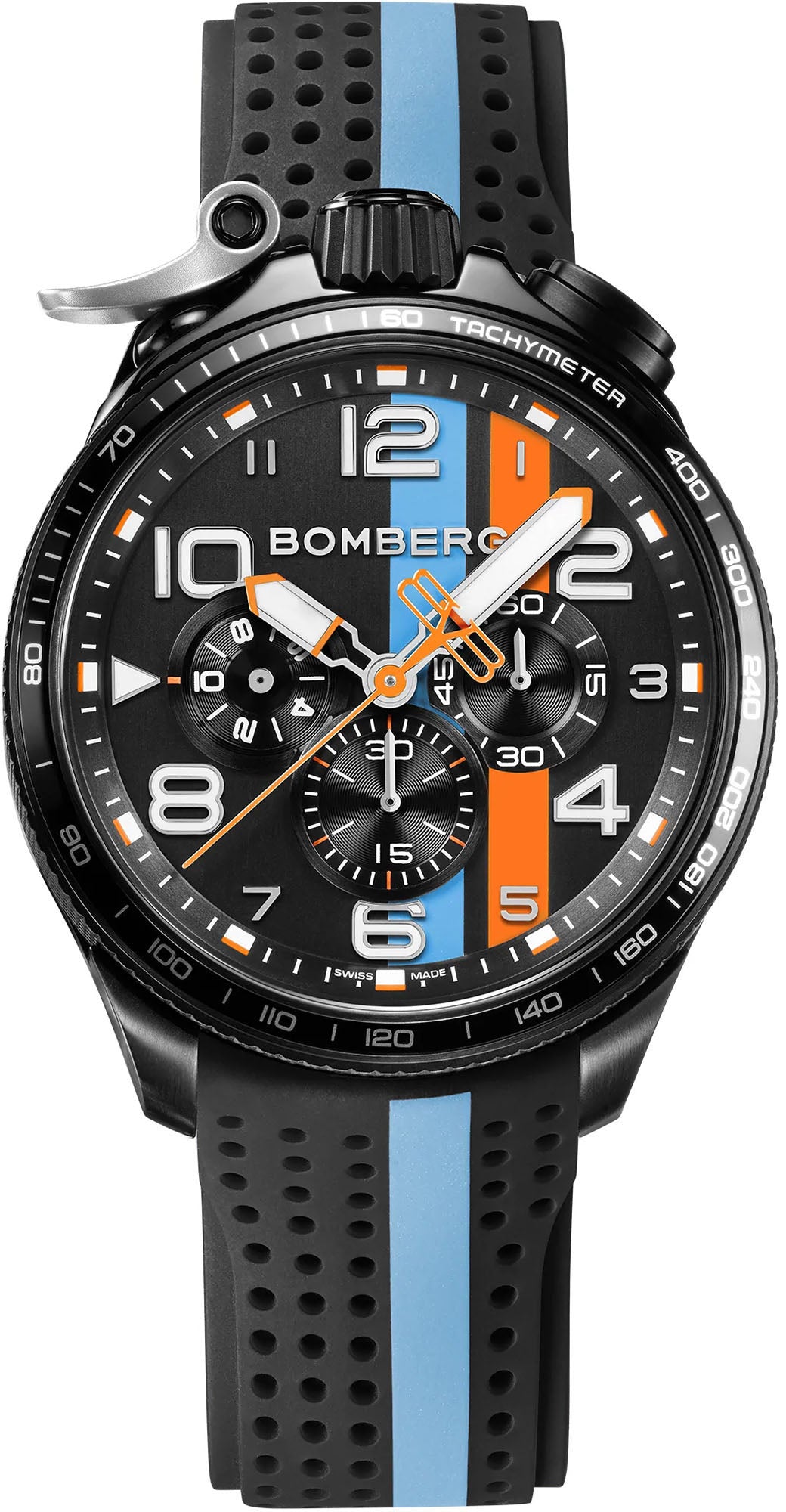 Bomberg Bolt-68 Racing Light Blue Stripe