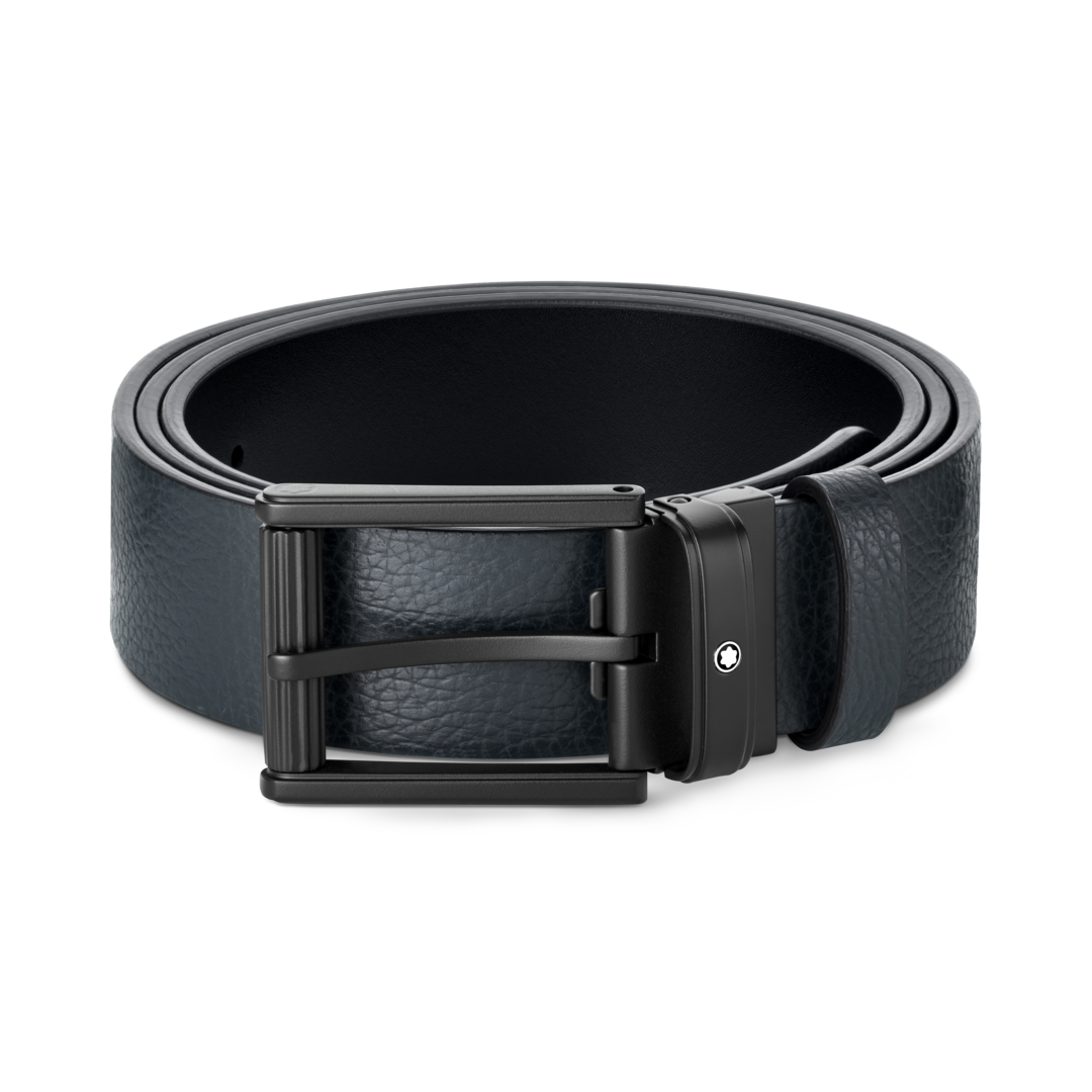 Montblanc Blue/black 35 Mm Reversible Leather Belt