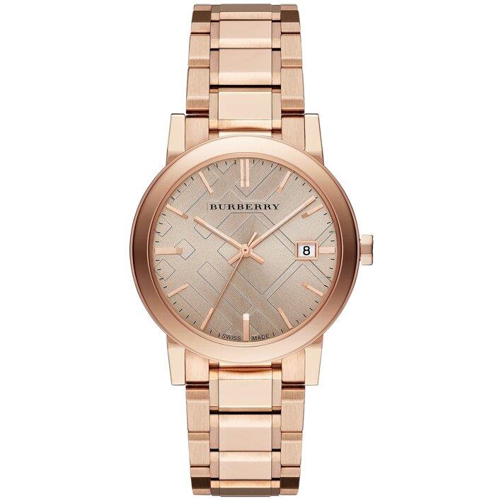 Burberry Bu9034 Rose Dial Rose Gold-tone Womens Watch